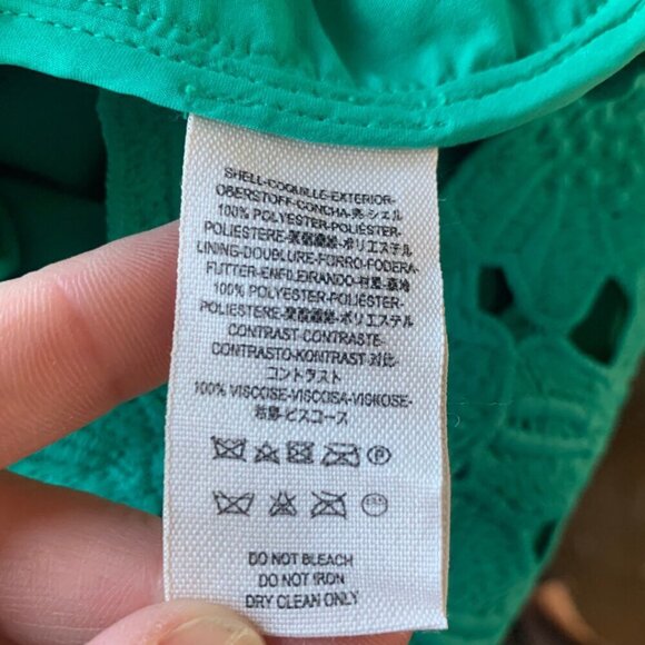 Free People X Saylor Off The Shoulder Presley Floral Green Dress Womens Size L - Picture 9 of 9